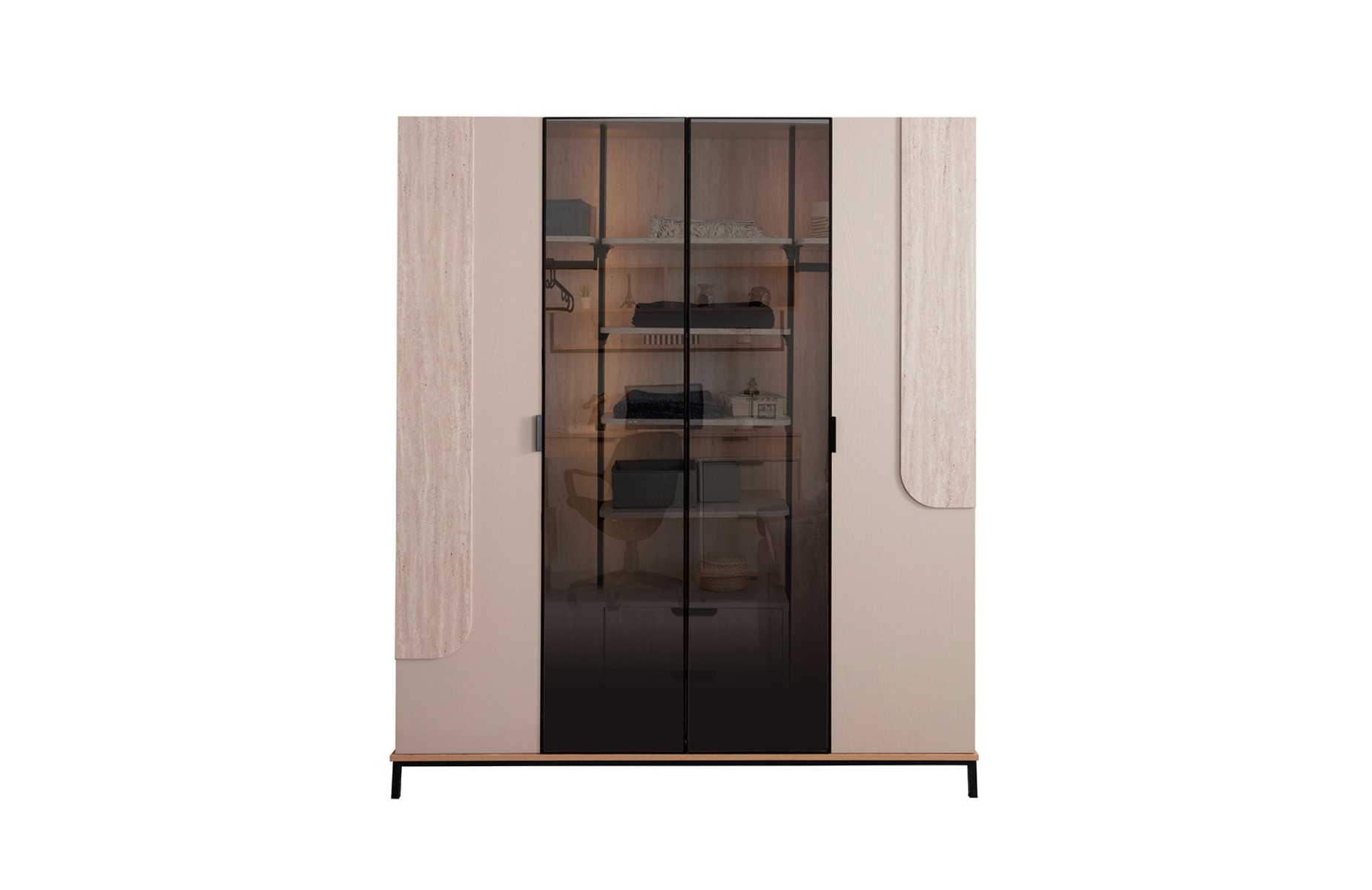  Marbel 4 Kapılı Akordeon Dolap