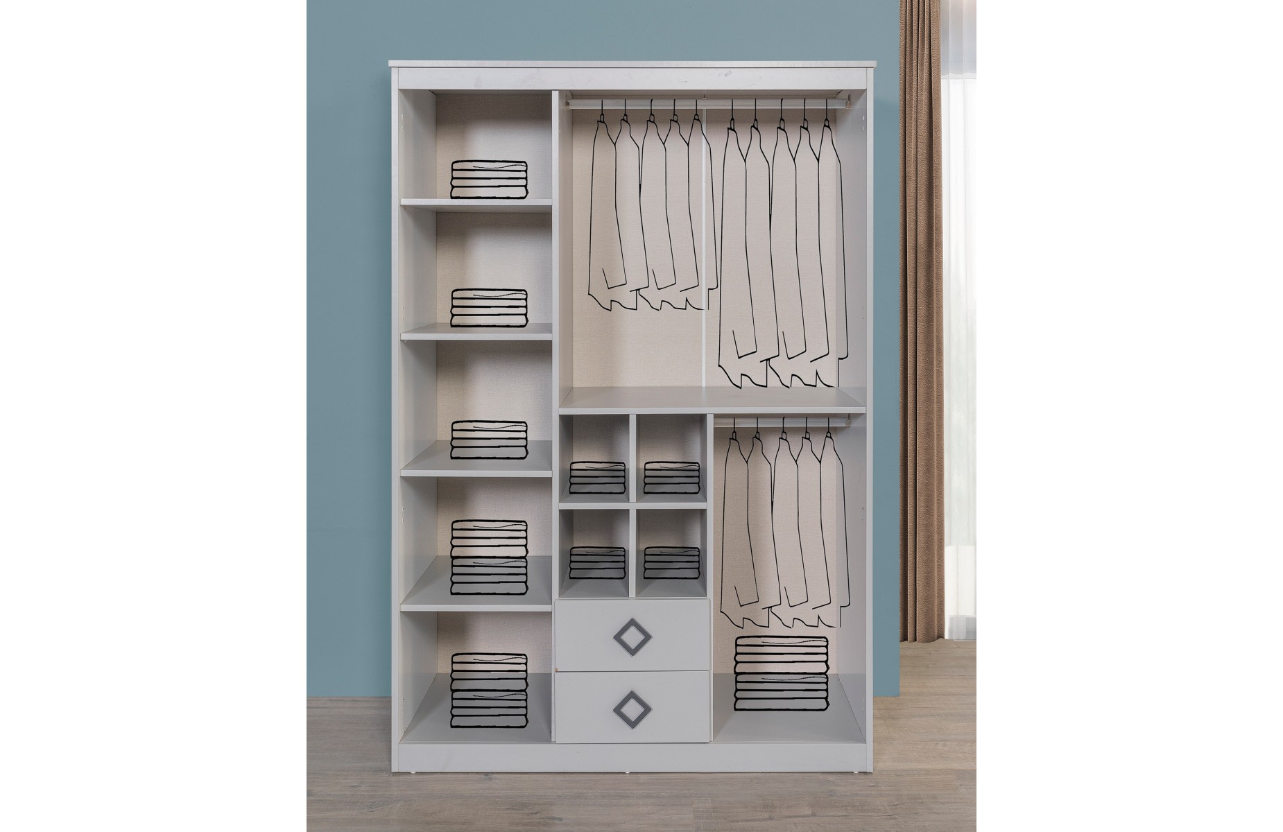 Alaçatı 3 Kapaklı Dolap