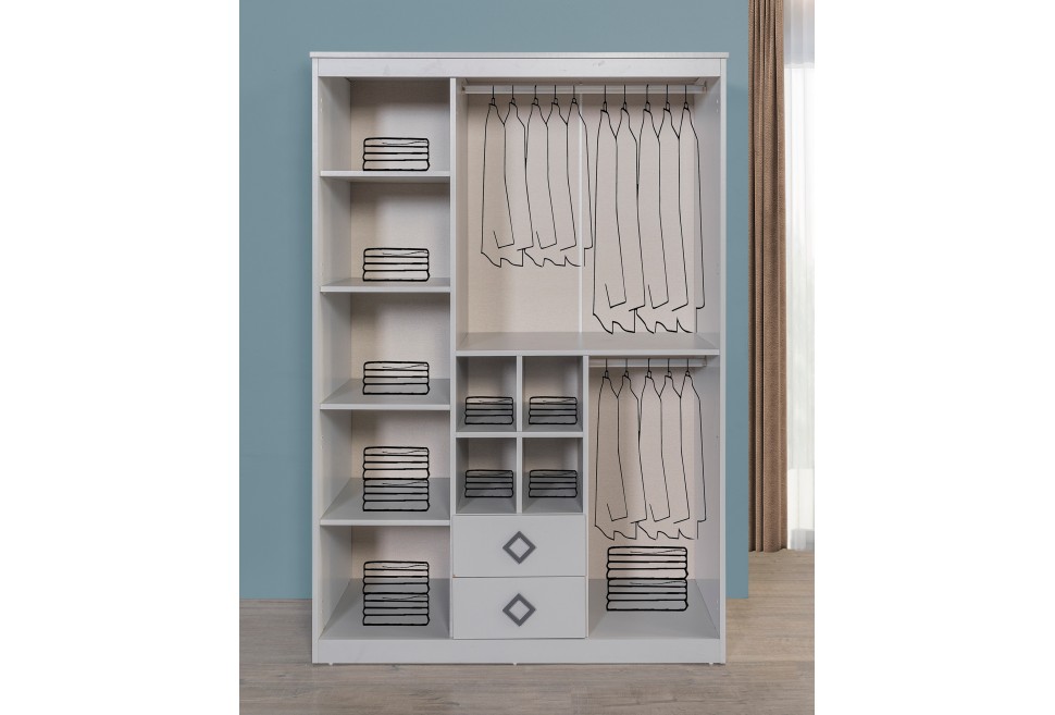 Alaçatı 3 Kapaklı Dolap