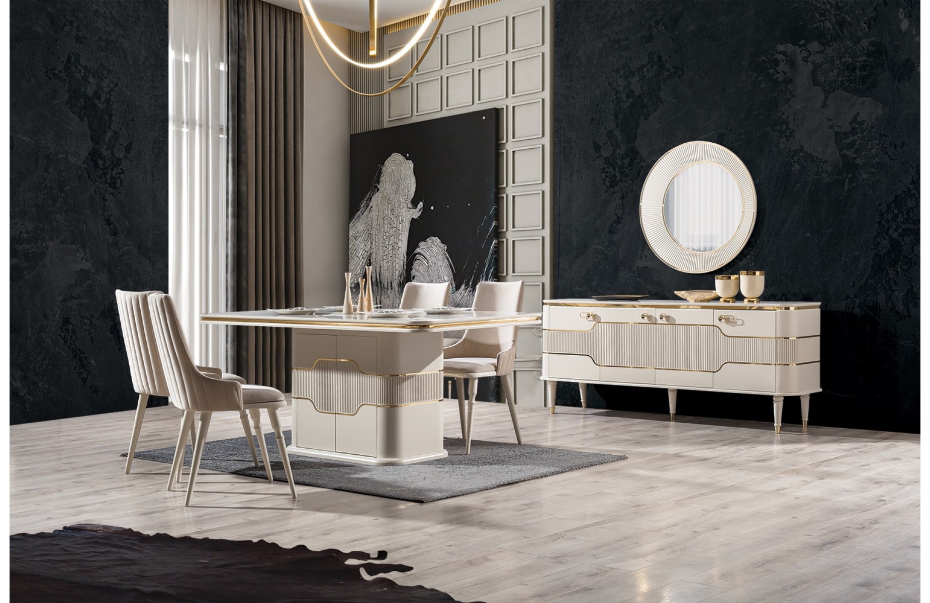 Esila Gold Yemek  Odası Takımı