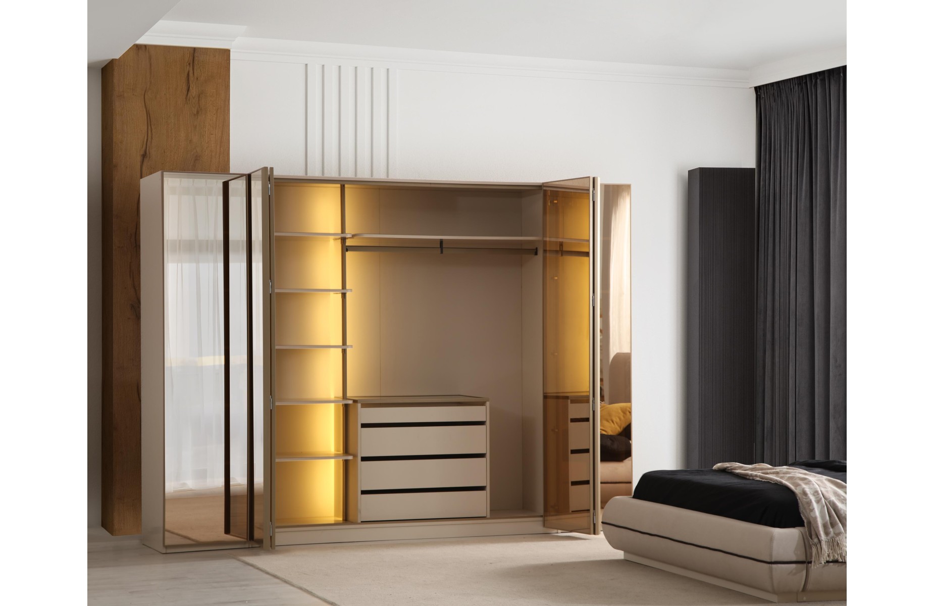 Valencia 4 Kapılı Akordeon Reflekte Dolap